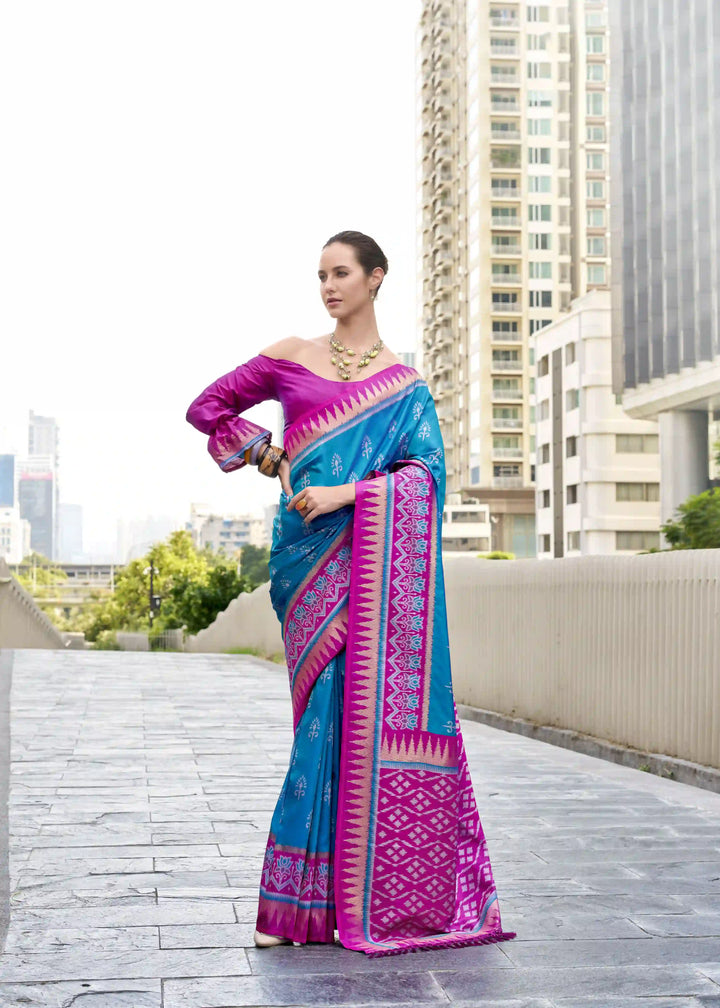 Classic Soft Silk Saree with Ethnic Printed & Jari Detailing