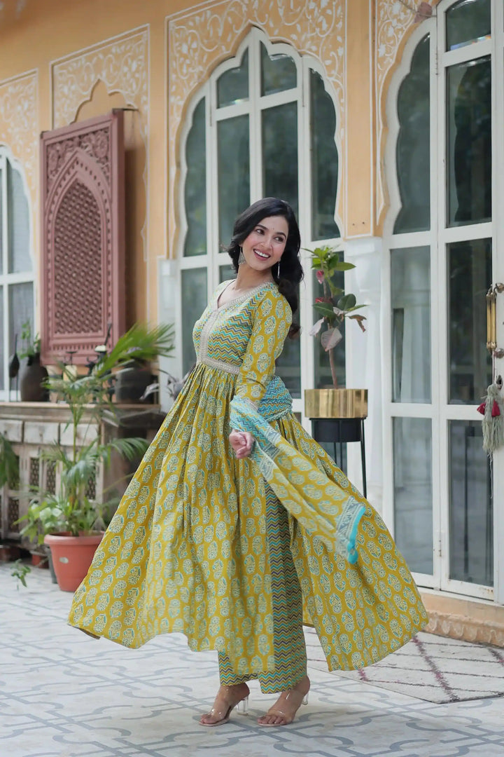 Comfortable Cotton Salwar Kameez with Beautiful Printed Dupatta