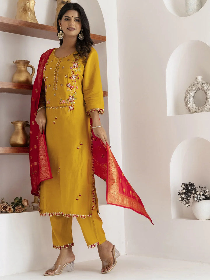 Designer Yellow Salwar Kameez with Exquisite Hand Work