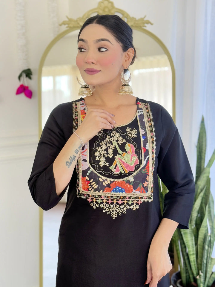 Vibrant Chanderi Suit with Silk Dupatta & Prints