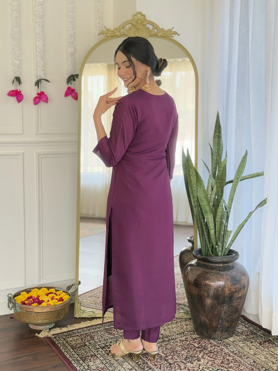 Vibrant Chanderi Suit with Silk Dupatta & Prints