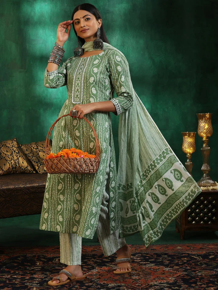 Classy Pista Green Salwar Kameez Set with Designer Printed Dupatta