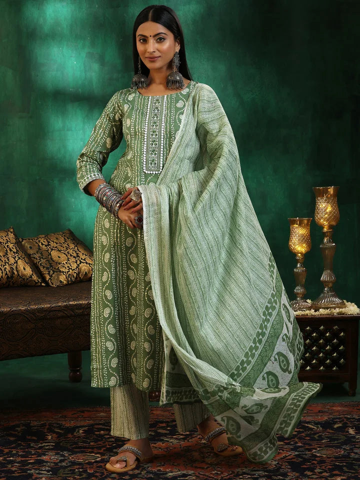 Classy Pista Green Salwar Kameez Set with Designer Printed Dupatta