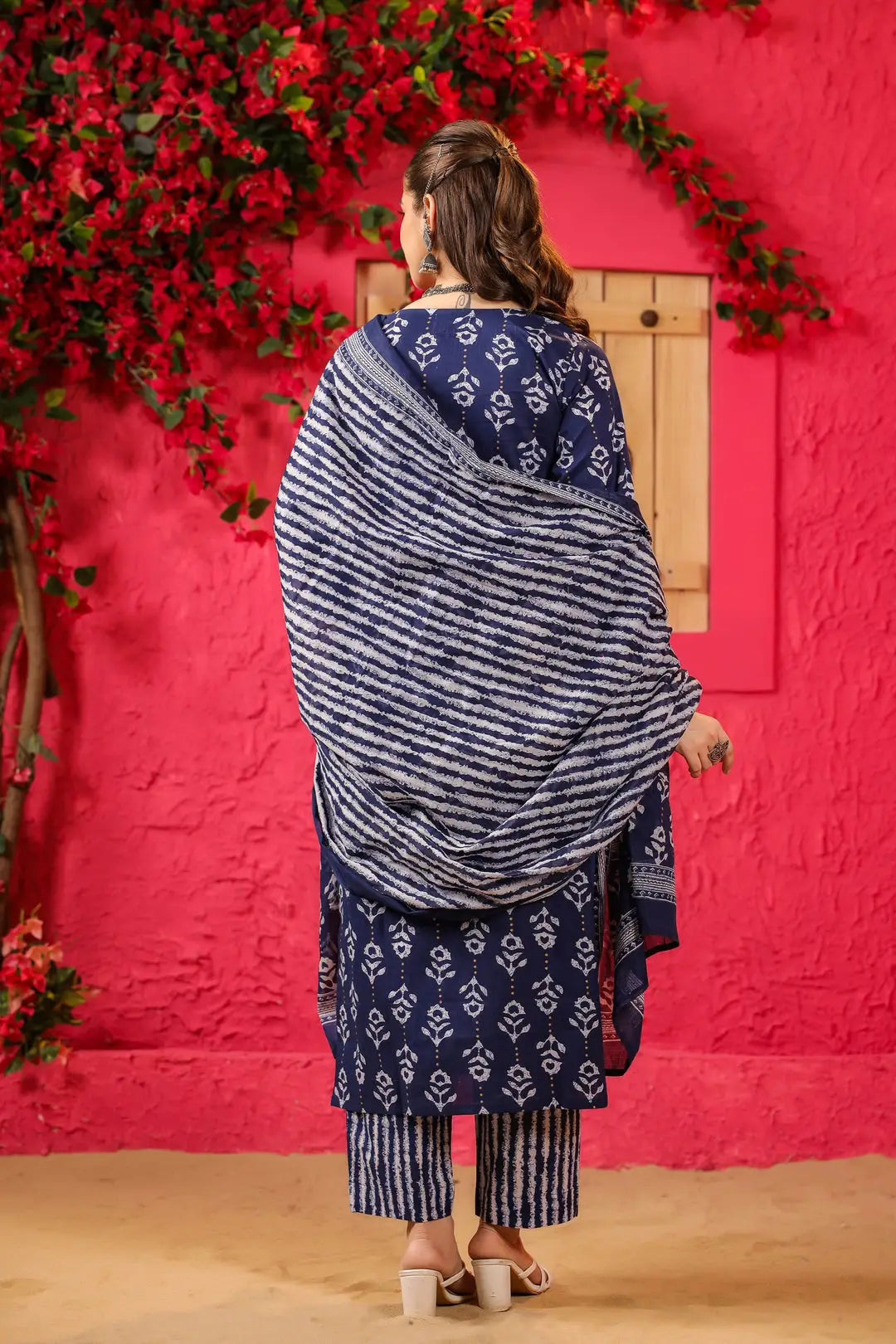 Classy Blue Designer Salwar Kameez with Printed Dupatta