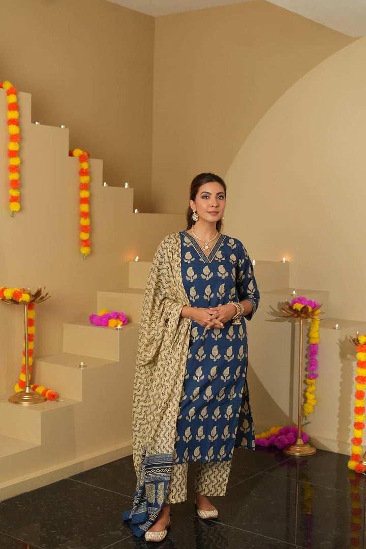 Charming Teal Blue Salwar Kameez with Printed Dupatta for Festive Occasions