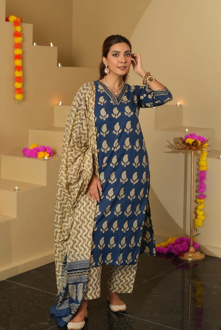 Charming Teal Blue Salwar Kameez with Printed Dupatta for Festive Occasions