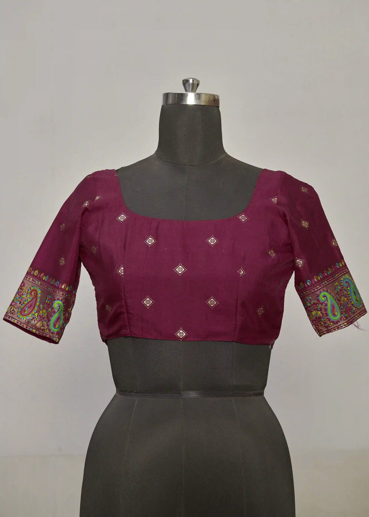 Luxurious Velvet Tussar Silk Saree with Floral Designer Blouse