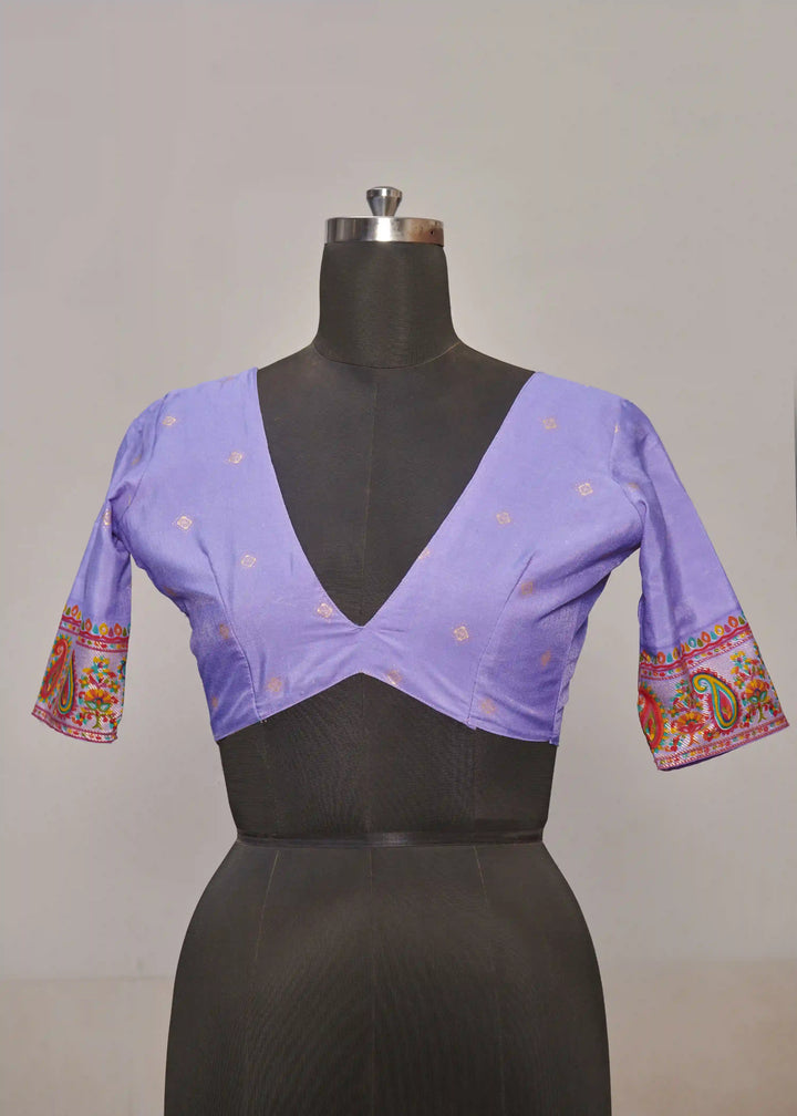 Luxurious Velvet Tussar Silk Saree with Floral Designer Blouse