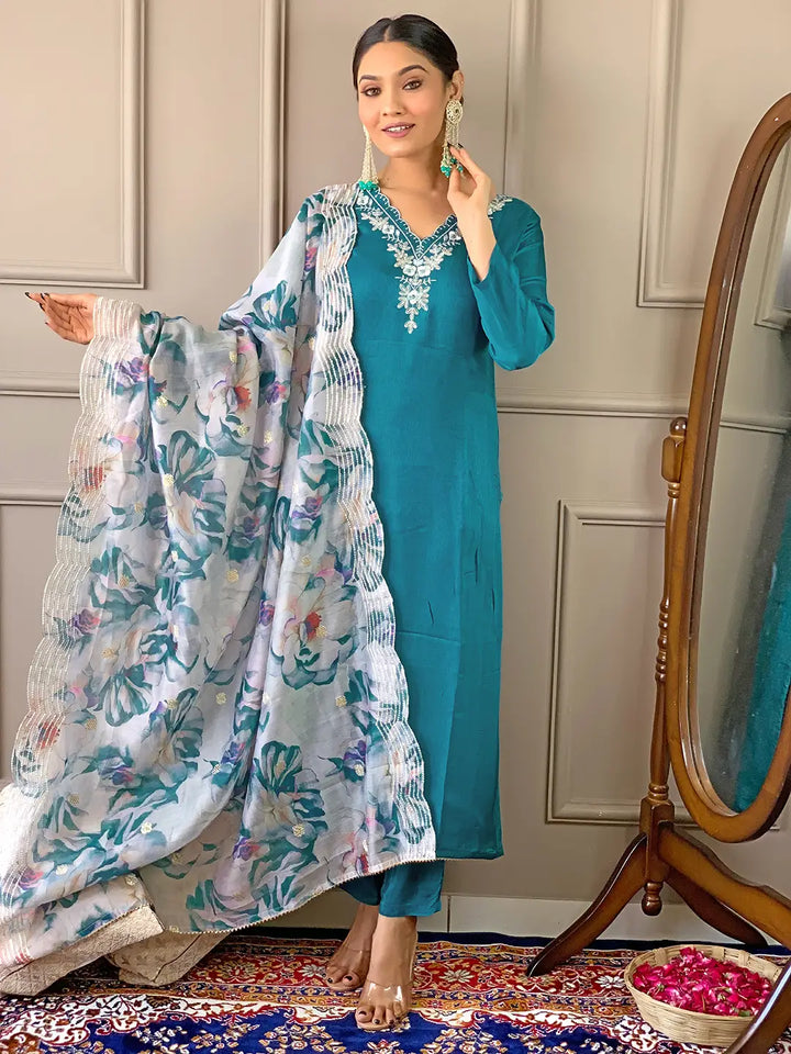 Premium Viscose Suit Set with Chanderi Touch