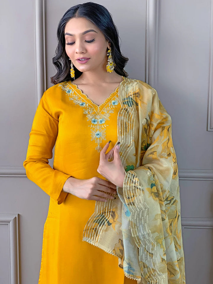 Premium Viscose Suit Set with Chanderi Touch