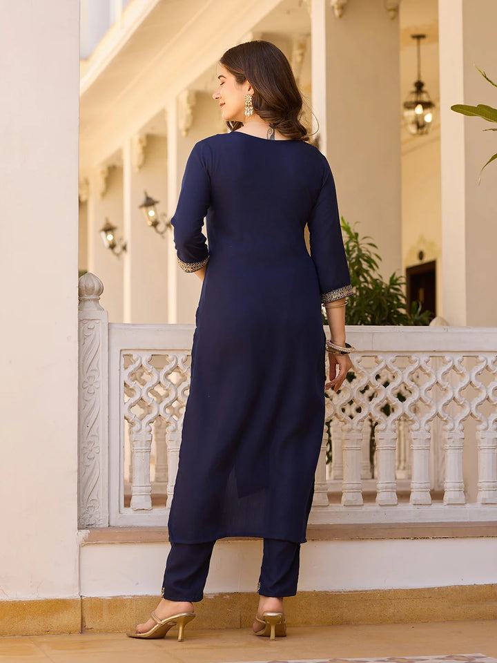 Timeless Embroidery: Rayon Top with Chinon Bottom and Dupatta