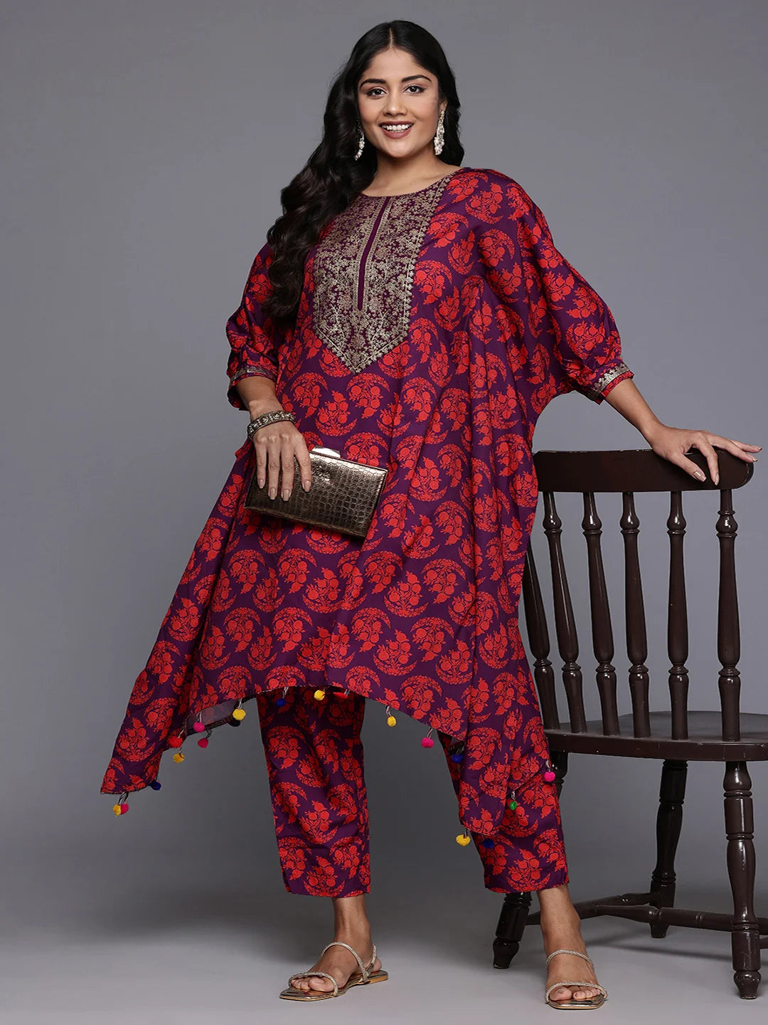 Stylish Printed Kurta Set in Soft Poly Crepe Fabric