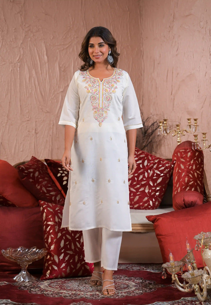 stylish Viscose Chanderi Suit Set for Festive & Wedding Wear