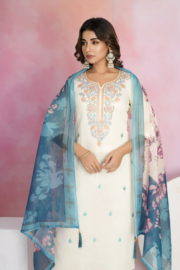 stylish Viscose Chanderi Suit Set for Festive & Wedding Wear