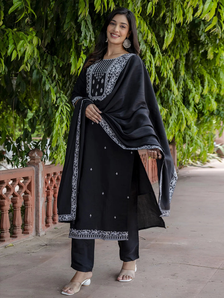 Viscose Roman Silk Designer Salwar Kameez with Nazmin Dupatta