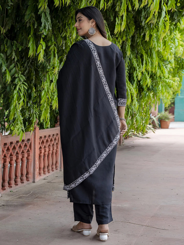 Viscose Roman Silk Designer Salwar Kameez with Nazmin Dupatta