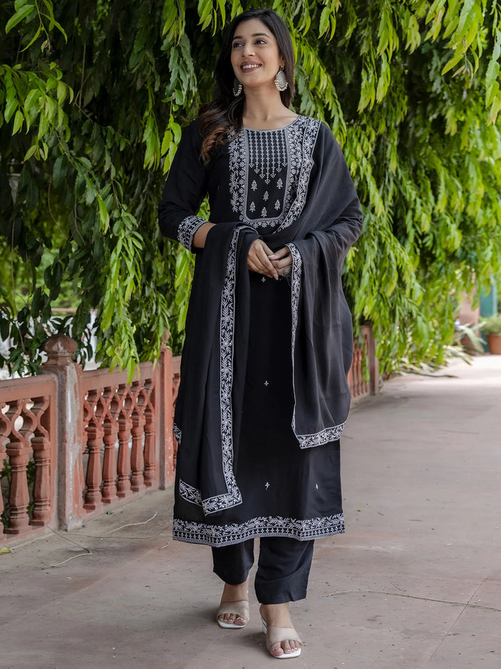 Viscose Roman Silk Designer Salwar Kameez with Nazmin Dupatta
