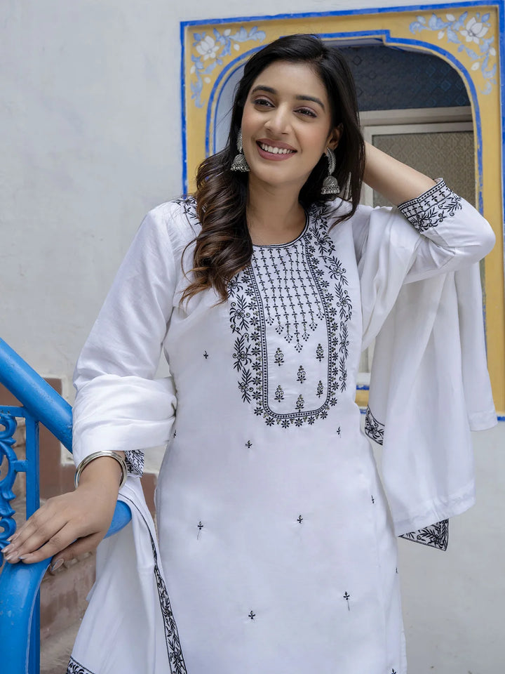 Viscose Roman Silk Designer Salwar Kameez with Nazmin Dupatta