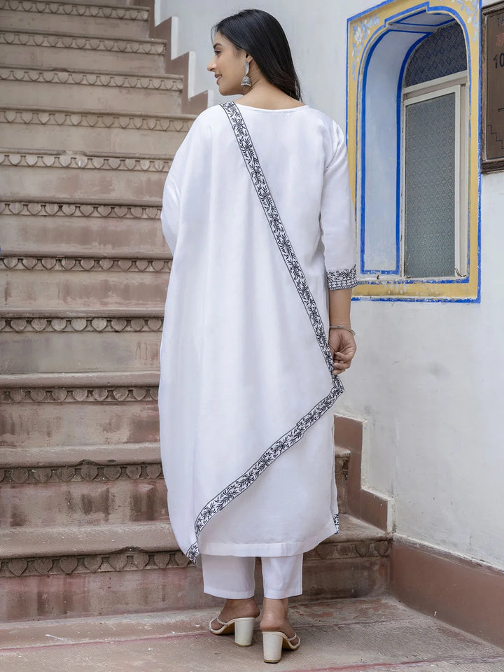 Viscose Roman Silk Designer Salwar Kameez with Nazmin Dupatta