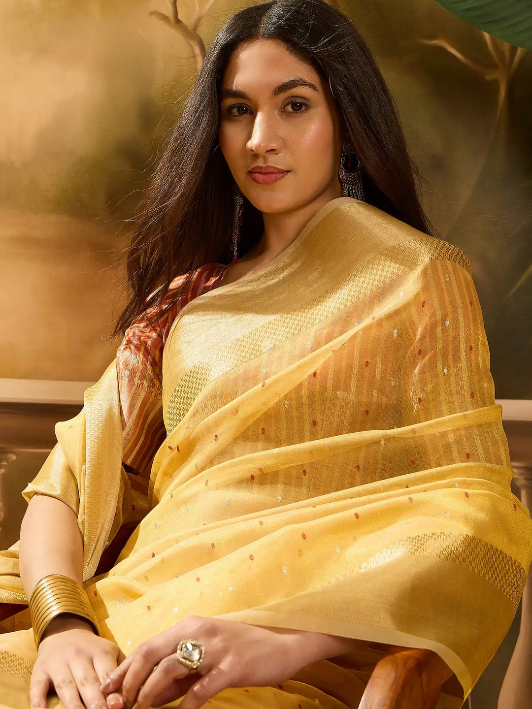 VElegant Khadi Organza Saree for Festive Special Designer Collection