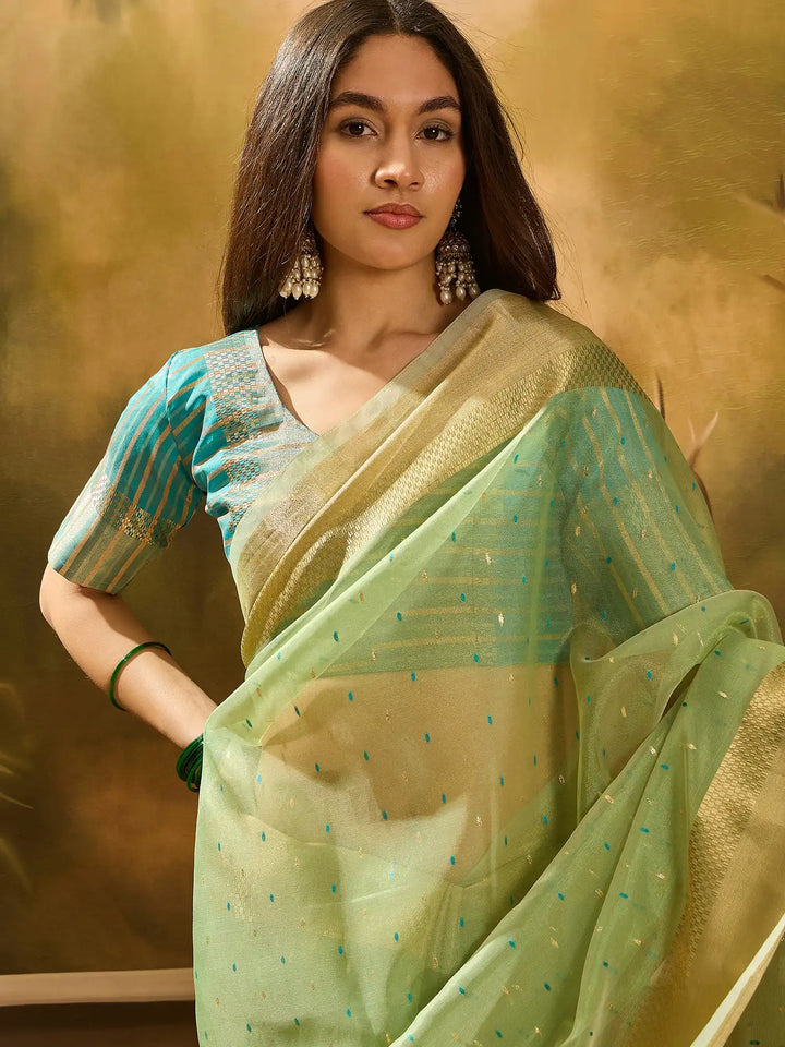 VElegant Khadi Organza Saree for Festive Special Designer Collection