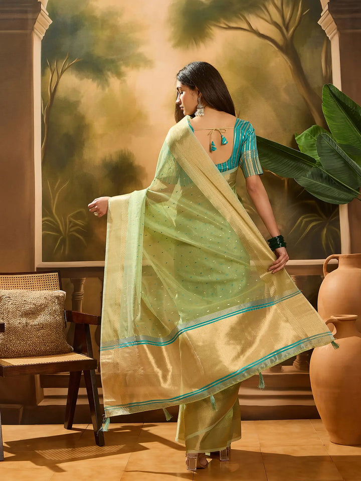 VElegant Khadi Organza Saree for Festive Special Designer Collection