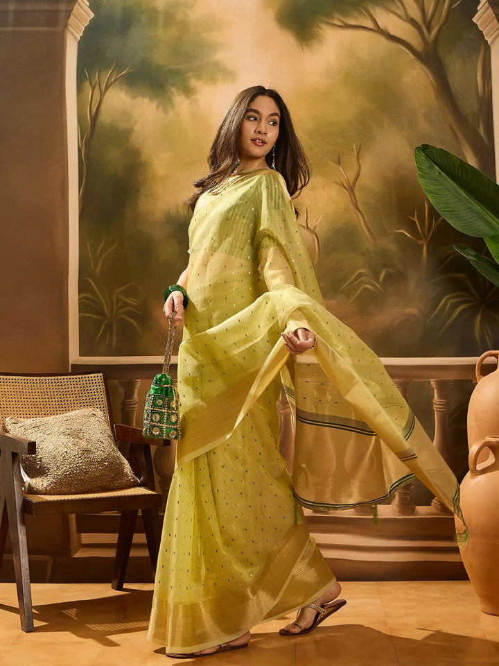 VElegant Khadi Organza Saree for Festive Special Designer Collection
