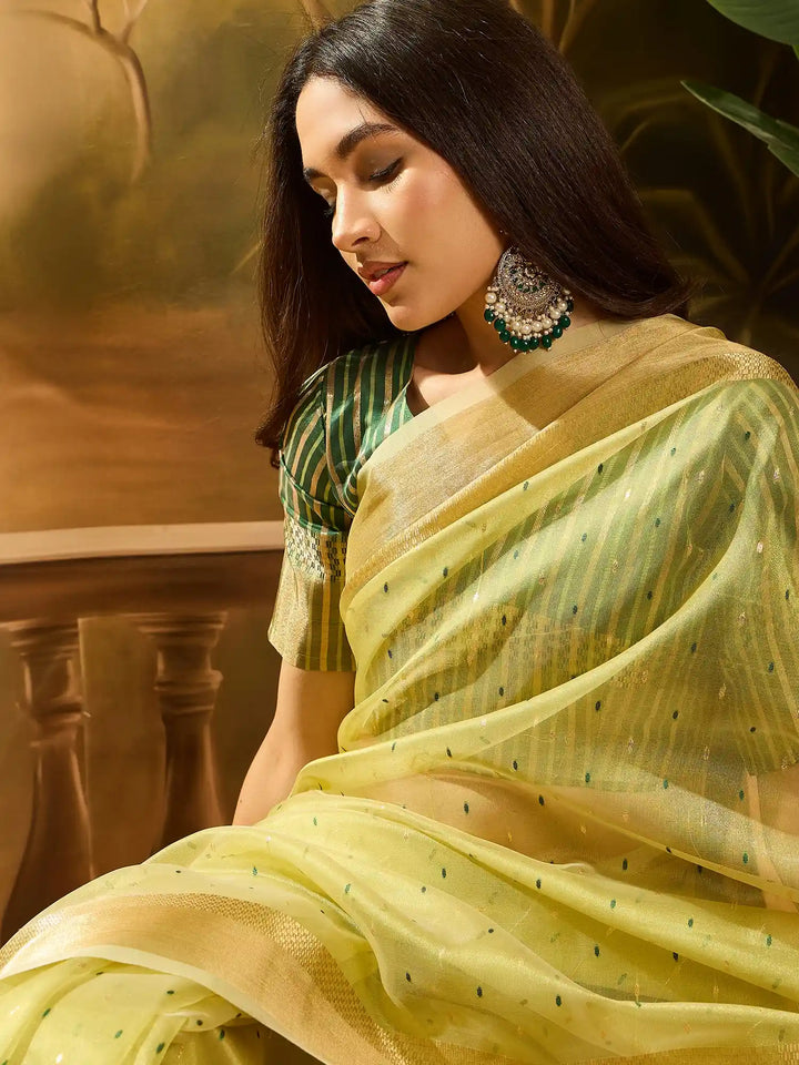 VElegant Khadi Organza Saree for Festive Special Designer Collection