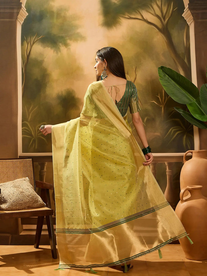 VElegant Khadi Organza Saree for Festive Special Designer Collection