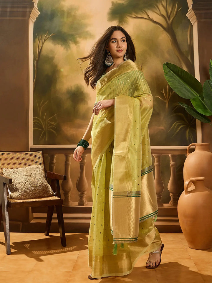 VElegant Khadi Organza Saree for Festive Special Designer Collection
