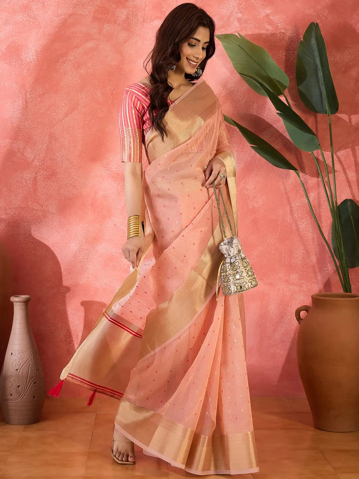VElegant Khadi Organza Saree for Festive Special Designer Collection