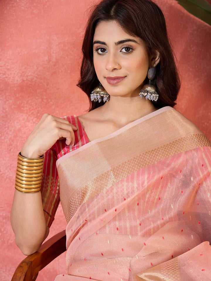 VElegant Khadi Organza Saree for Festive Special Designer Collection