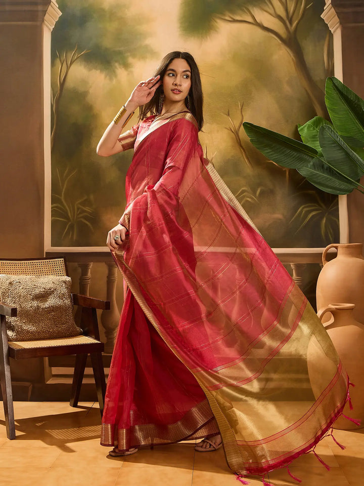 Designer Khadi Organza Saree for Women Party & Festive Look
