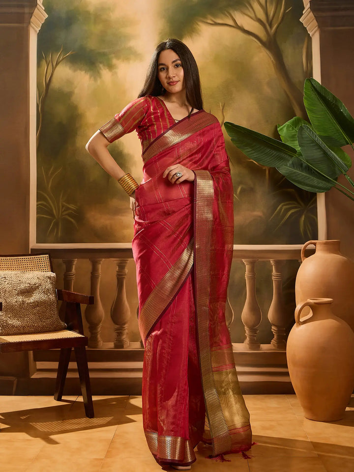 Designer Khadi Organza Saree for Women Party & Festive Look