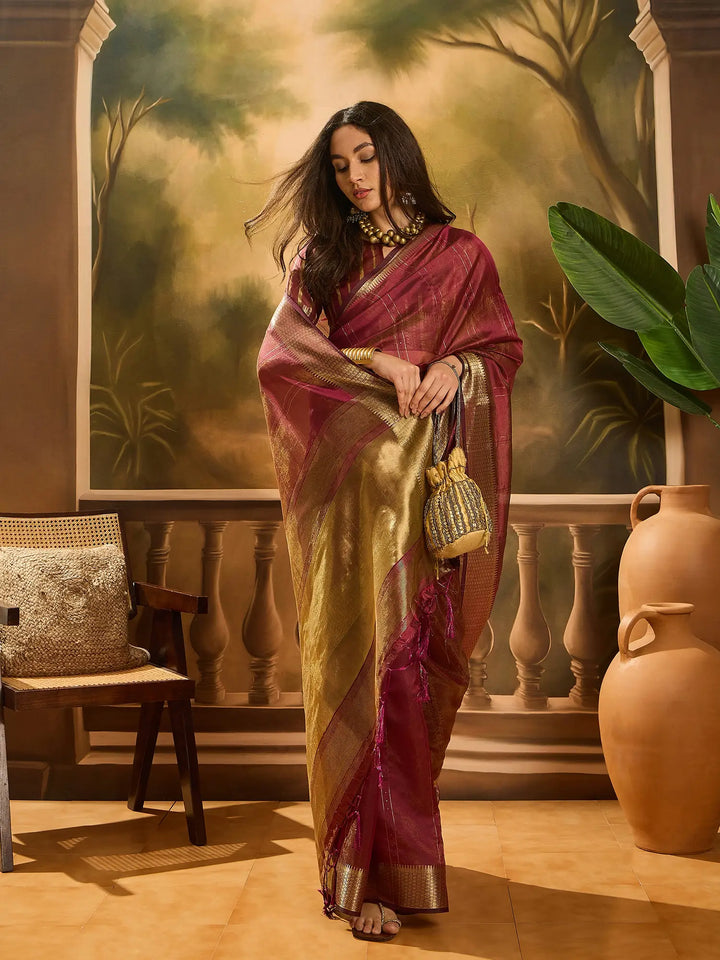 Designer Khadi Organza Saree for Women Party & Festive Look