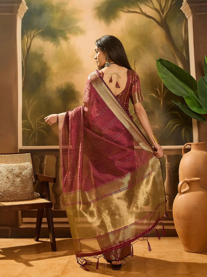 Designer Khadi Organza Saree for Women Party & Festive Look
