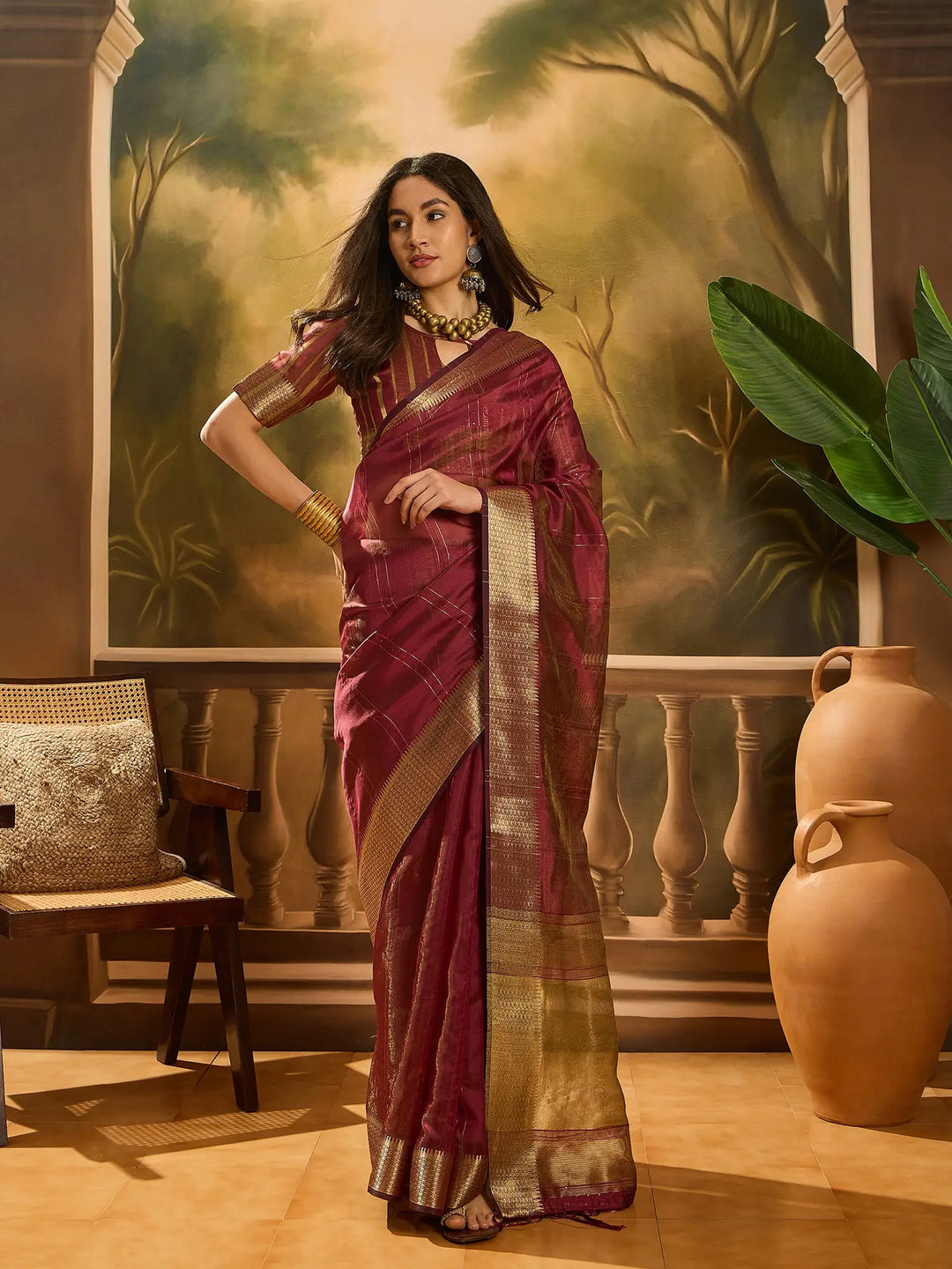 Designer Khadi Organza Saree for Women Party & Festive Look