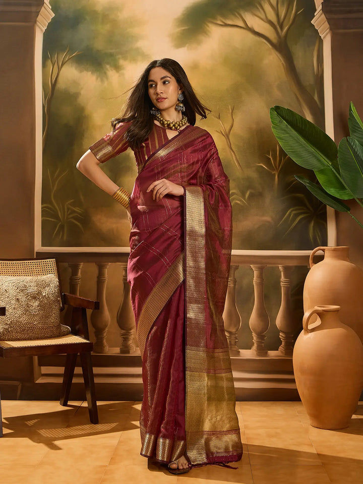 Designer Khadi Organza Saree for Women Party & Festive Look