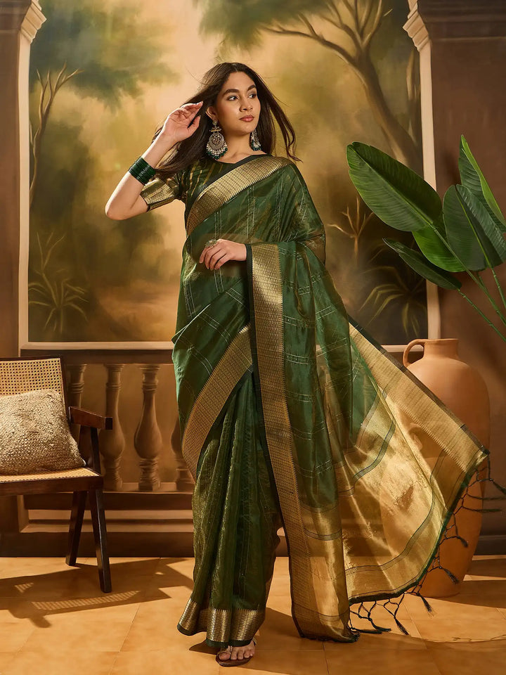 Designer Khadi Organza Saree for Women Party & Festive Look