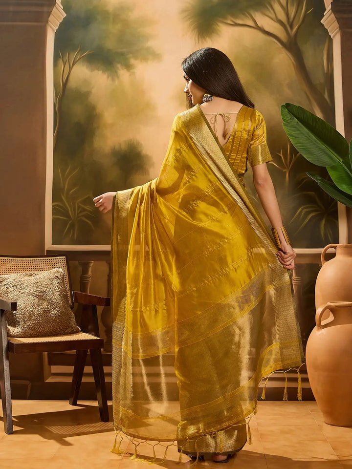 Designer Khadi Organza Saree for Women Party & Festive Look