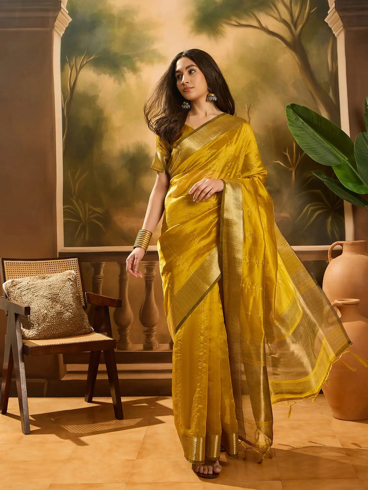 Designer Khadi Organza Saree for Women Party & Festive Look