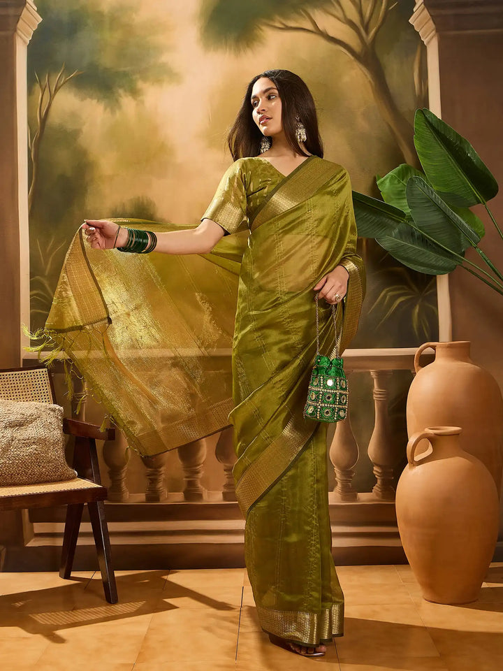 Designer Khadi Organza Saree for Women Party & Festive Look