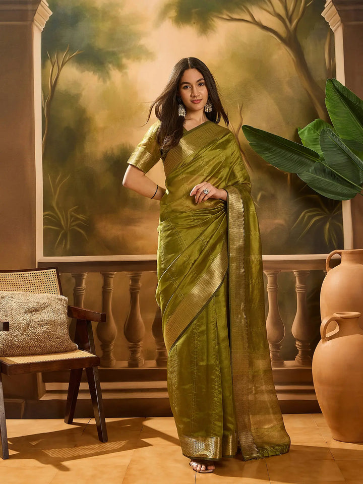 Designer Khadi Organza Saree for Women Party & Festive Look