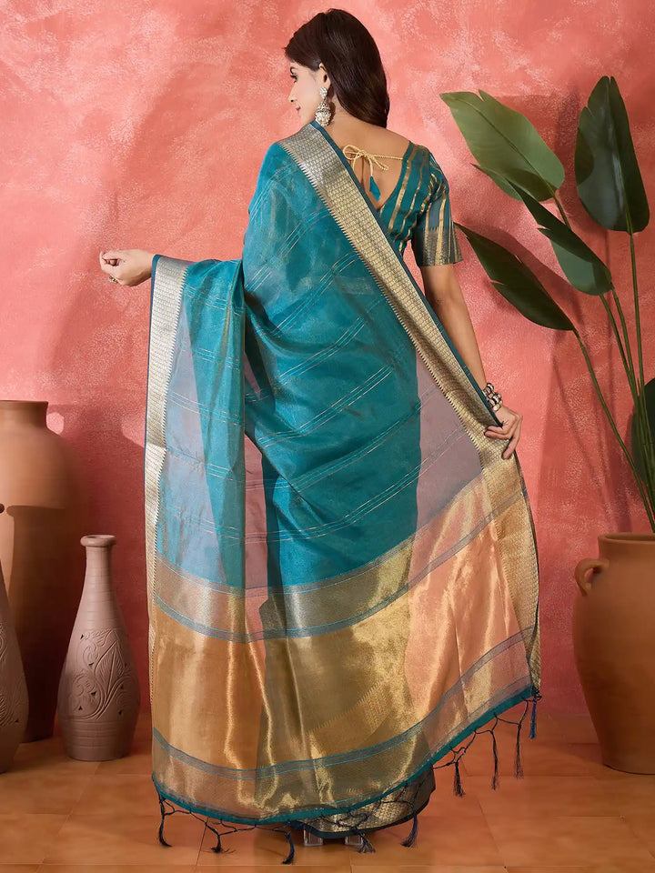Designer Khadi Organza Saree for Women Party & Festive Look