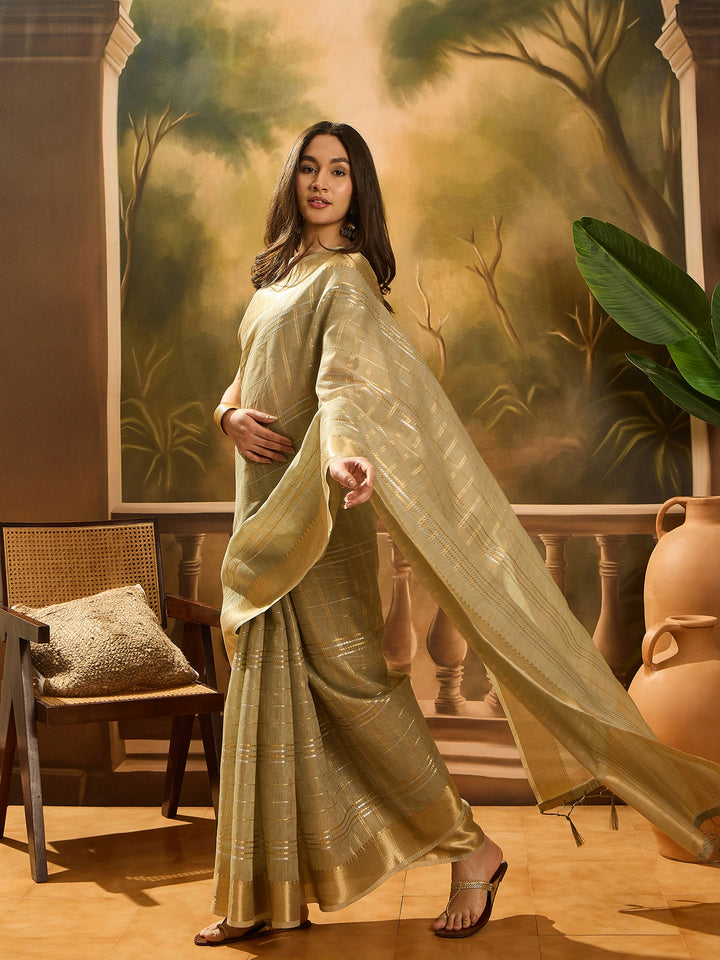 Elegant Khadi Organza Saree with Jacquard Design Festive Wear Look