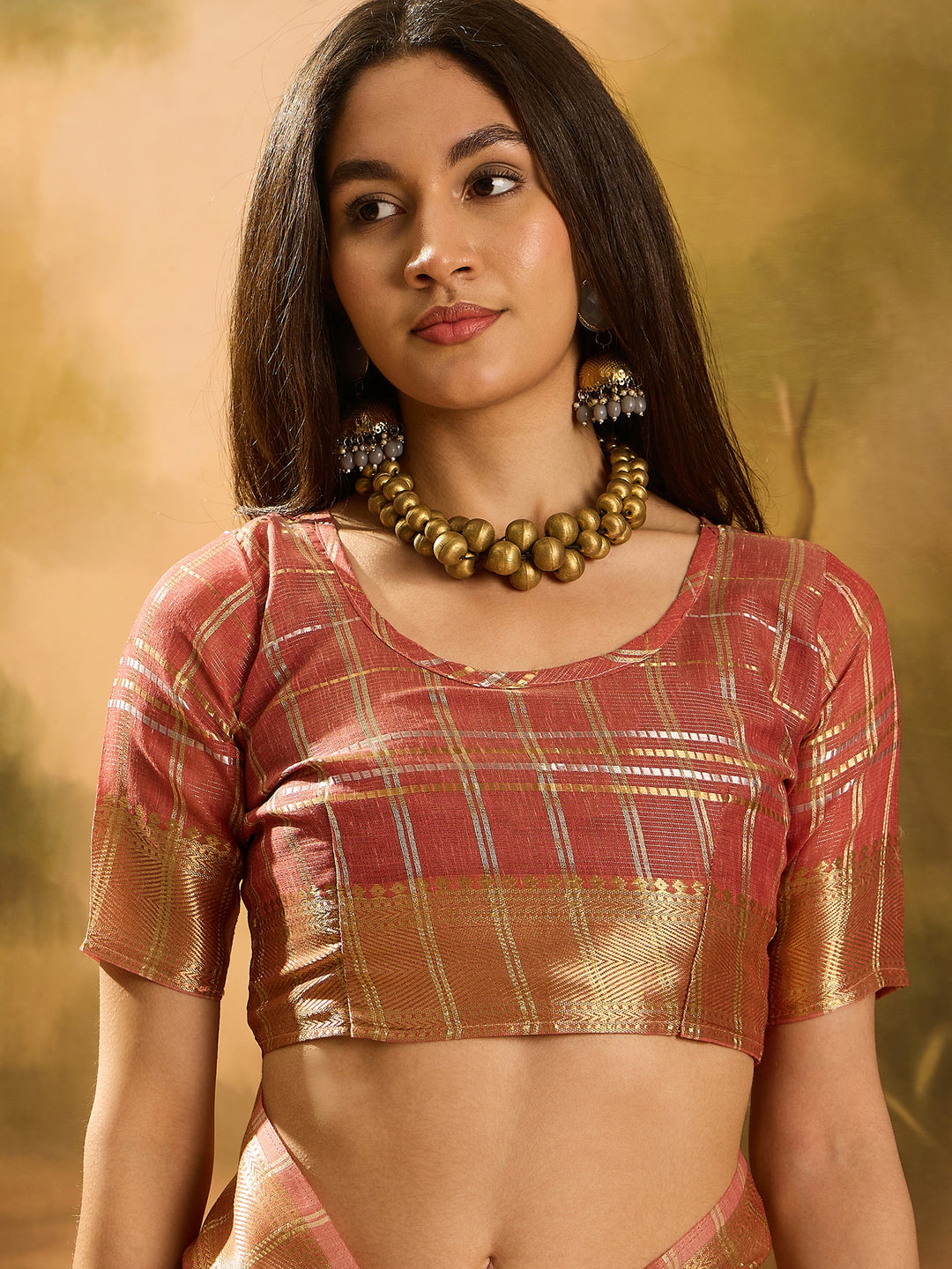 Elegant Khadi Organza Saree with Jacquard Design Festive Wear Look