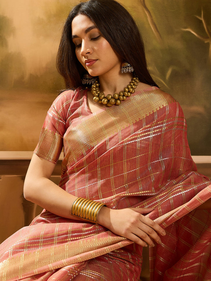 Elegant Khadi Organza Saree with Jacquard Design Festive Wear Look