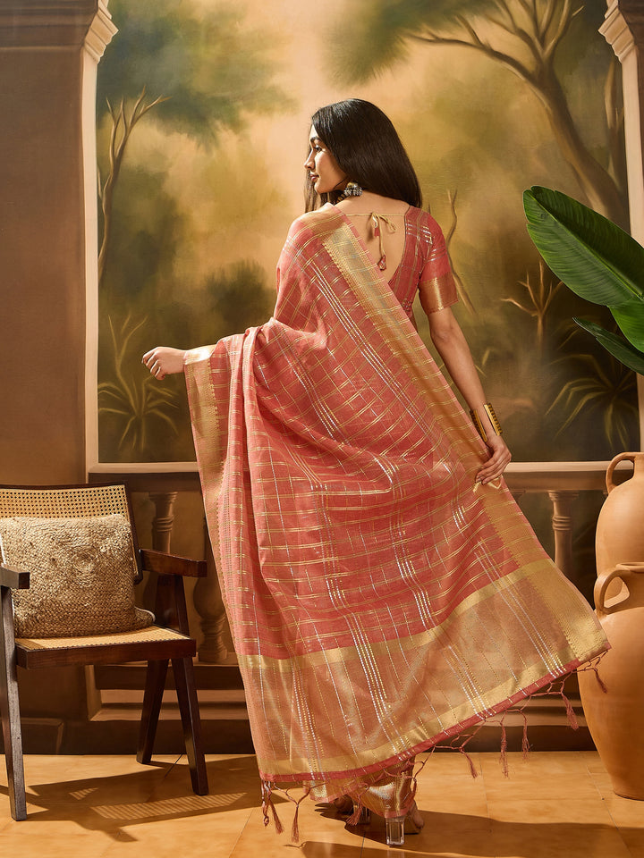 Elegant Khadi Organza Saree with Jacquard Design Festive Wear Look