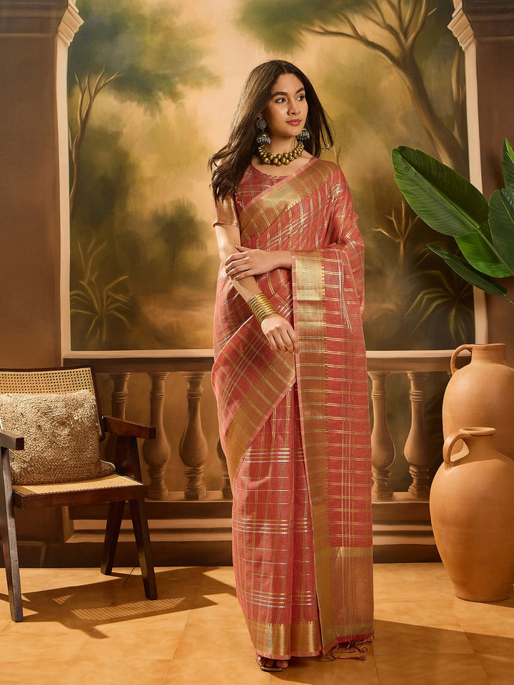 Elegant Khadi Organza Saree with Jacquard Design Festive Wear Look
