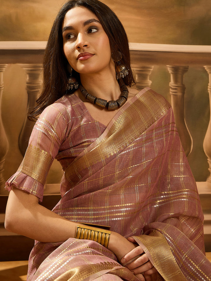 Elegant Khadi Organza Saree with Jacquard Design Festive Wear Look